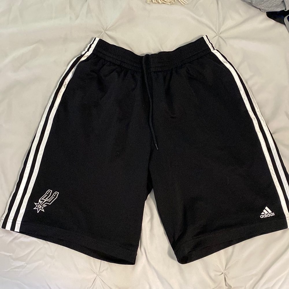 Adidas Spurs Basketball Mens Black Shorts M
